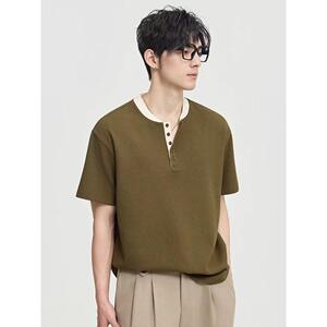 华夫格轻奢短袖男潮牌夏季