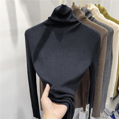 羊毛堆堆领内搭气质打底毛衣