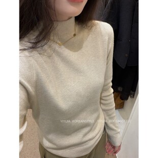 半高领打底衫女春秋2026新款内搭别致漂亮毛衣韩系显瘦针织衫上衣