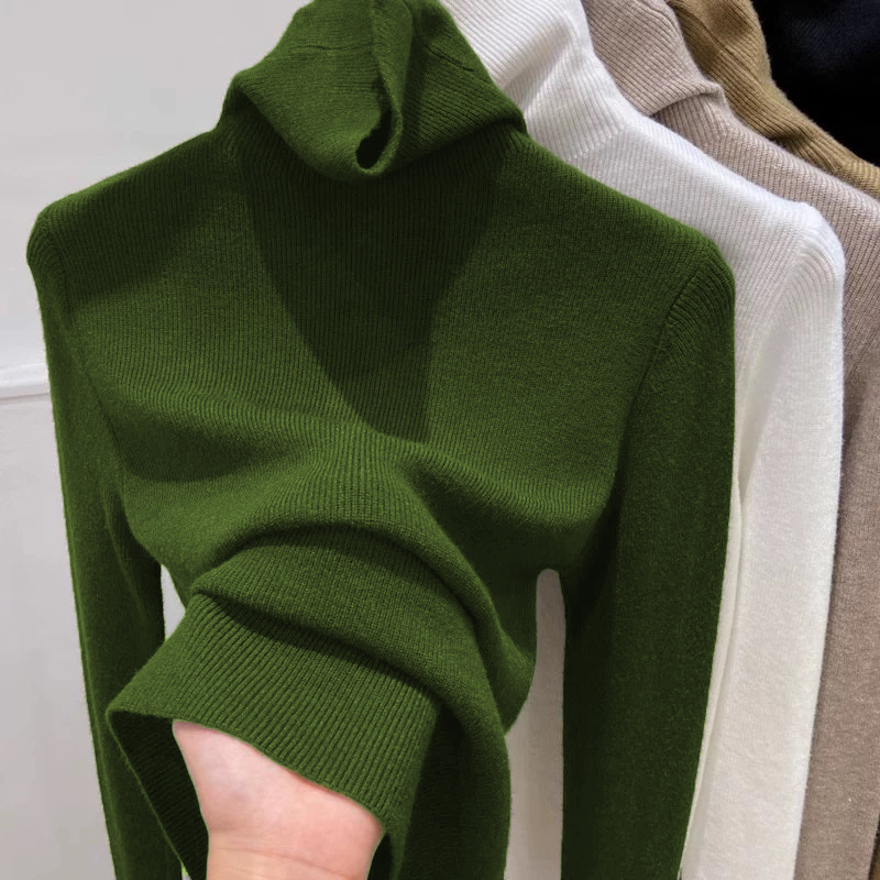堆堆领打底衫上衣内搭高领针织衫