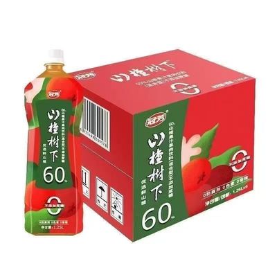 新日期冠芳山楂树下1.25L*6瓶大瓶山楂汁果味饮料开胃解腻正品