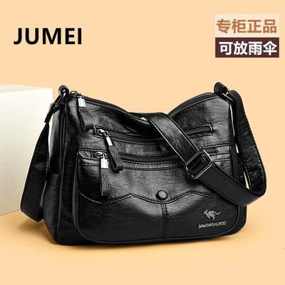 真皮包包女2025新款大容量多层斜挎包中老年妈妈包时尚休闲单肩包