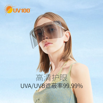 UV100太阳眼镜男防紫外线女专业骑行遮阳镜无框防雾加大镜片51254
