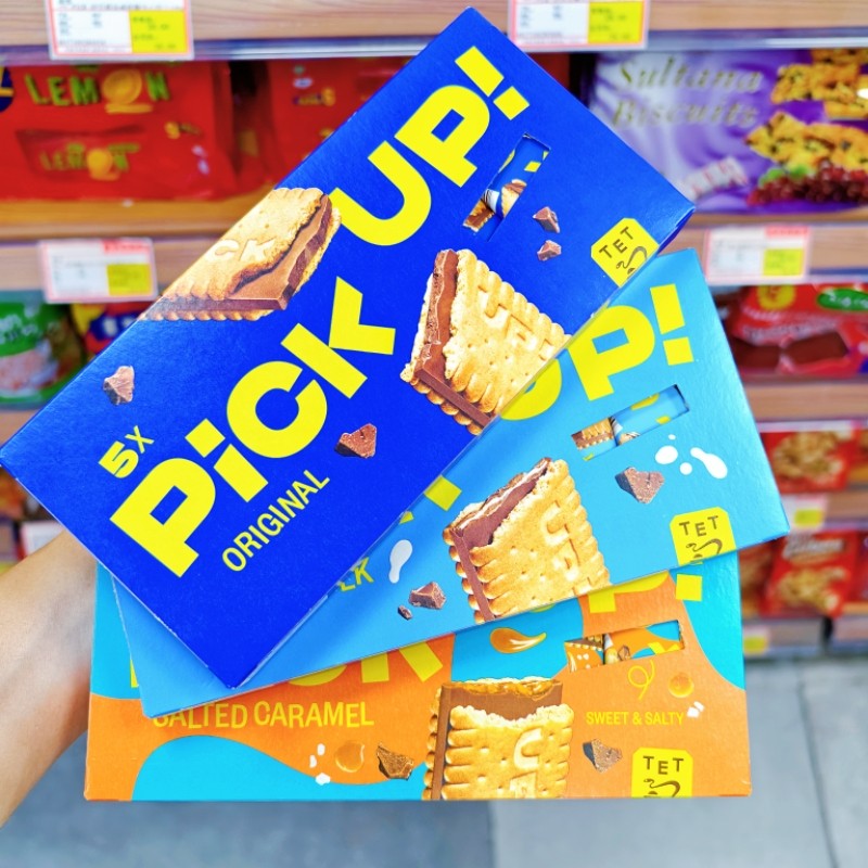 德国进口pickup百乐顺迷你巧克力夹心饼干140g休闲零食独立小包装