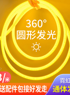 柔性灯带LED灯条线形灯360度圆形线条灯220v户外防水霓虹彩色超亮