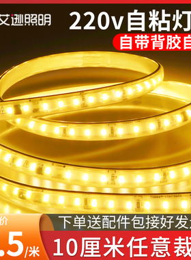 软灯带led灯条自粘线形灯线条灯客厅氛围吊顶酒柜220v防水展示柜
