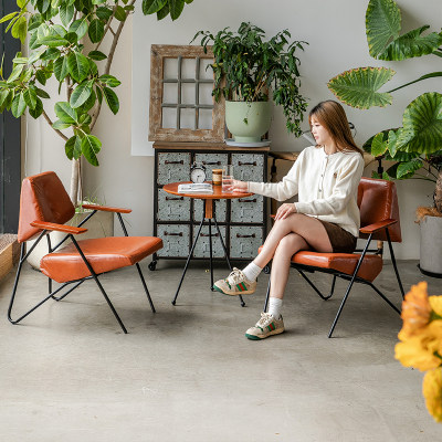 高档铁艺单人桌椅组合