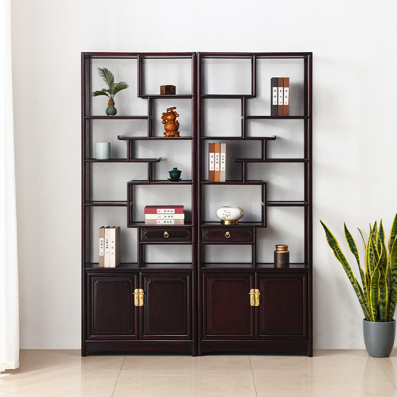 宋韵赞比亚血檀新中式博古架