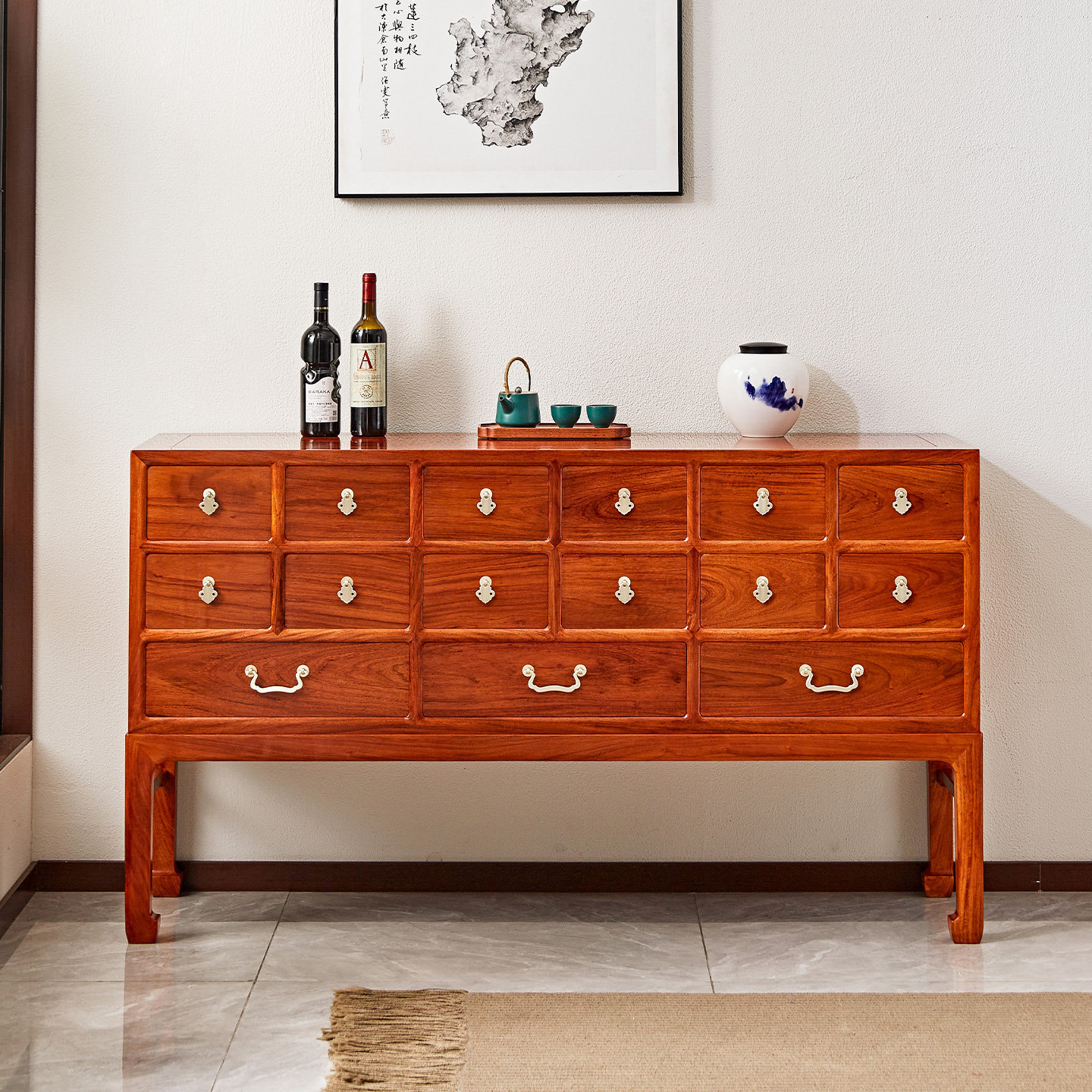 缅甸花梨木药柜多抽中式斗柜多层大果紫檀玄关柜红木十五斗储物柜,住宅家具,斗柜,淘宝优惠券,粉丝福利购,淘宝优惠卷