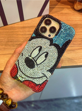 适用于苹果16Promax手机壳满钻女款iPhone15Promax防摔全包14Promax镶钻奢华卡通苹果12卡通网红11潮牌15plus