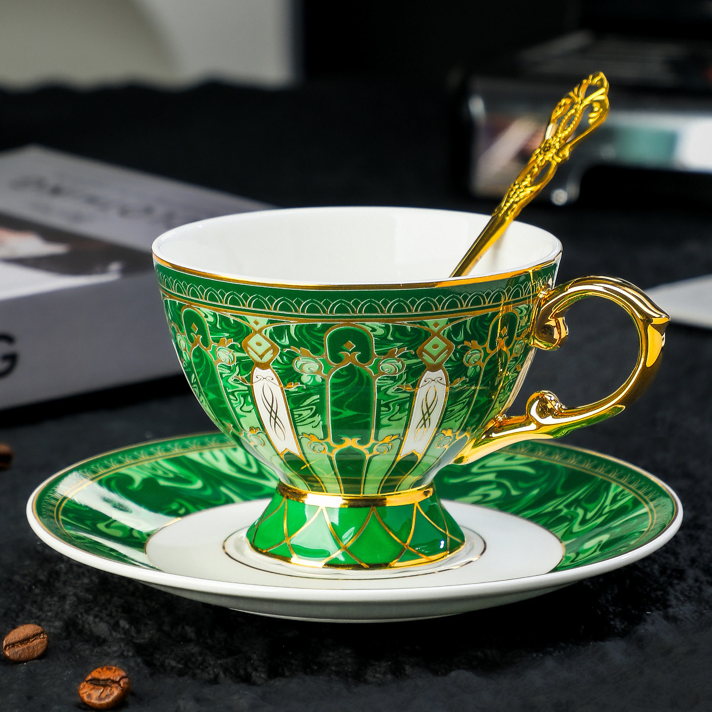 绝美高颜值高档精致欧式骨瓷咖啡杯子设计感小众轻奢高级英式茶杯