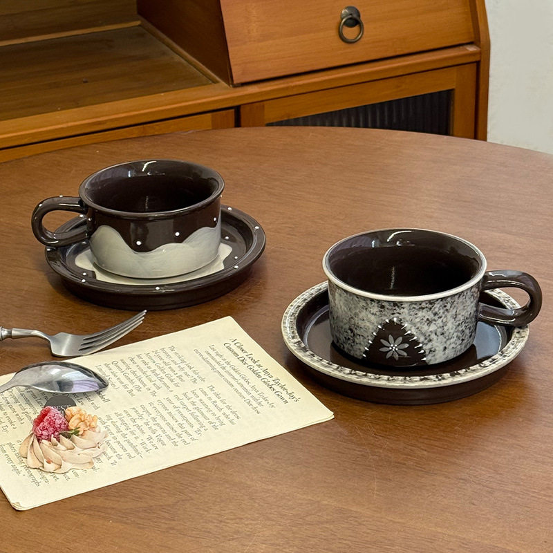 复古轻奢咖啡杯碟套装精致马克杯高颜值伴手礼情侣对杯陶瓷咖啡杯,餐饮具,咖啡杯,淘宝优惠券,粉丝福利购,淘宝优惠卷