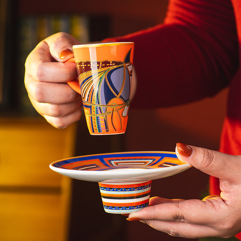 爱玛家意式咖啡杯高档精致陶瓷拿铁杯女士个人专用高颜值下午茶具