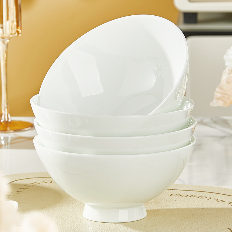 纯白骨瓷简约釉下彩健康餐具