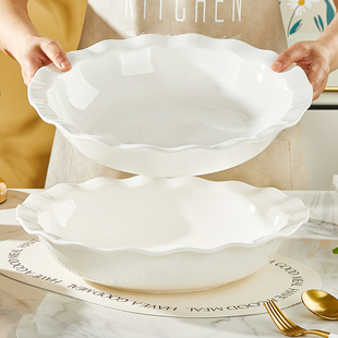 陶瓷大汤碗家用2026新款特大号纯白餐具酒店饭店酸菜鱼专用大汤盆