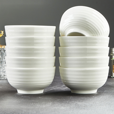 陶瓷纯白简约釉下彩家用饭碗