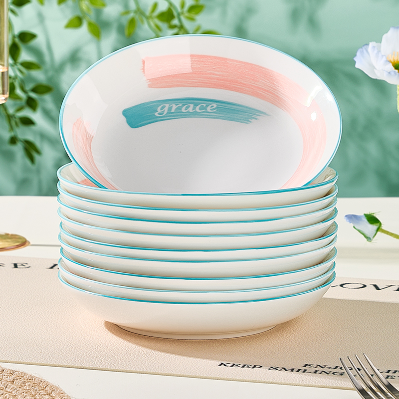 2024新款家用陶瓷盘子圆形釉下彩