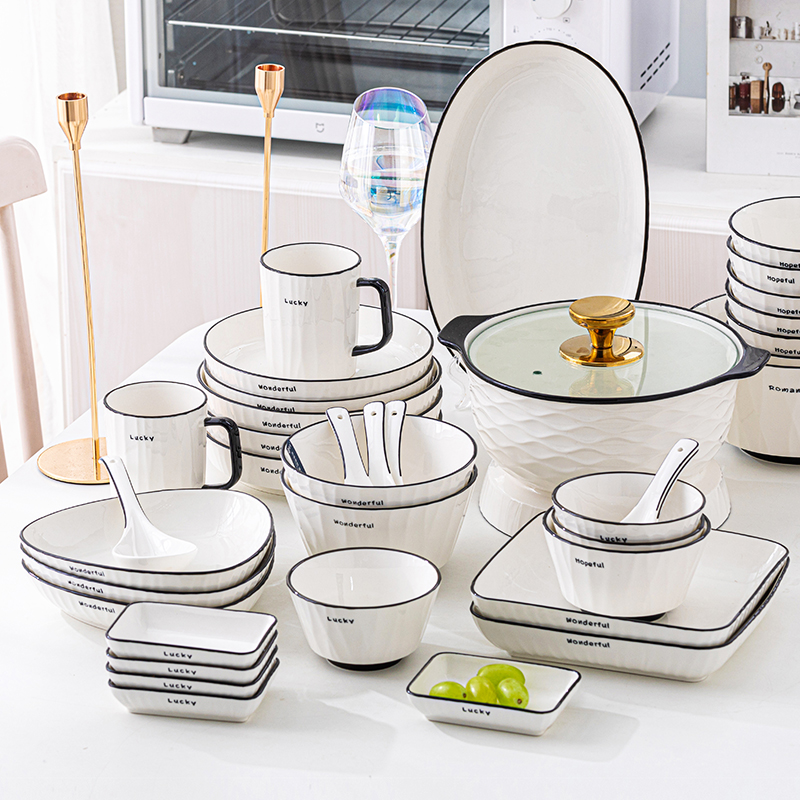 Dishes suit household ceramics thickening Northern Europe Light extravagance Bowl Dishes combination Gift box packaging Housewarming Giftsin the Tableware , Tableware , Porcelain tableware suit  category - from Buy2taobao.com to provide professional Taobao agent buy service
