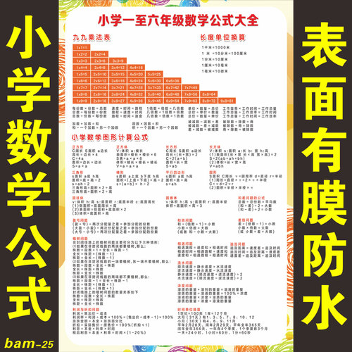 小学数学换算公式表素材模板 小学数学换算公式表图片下载 小麦优选