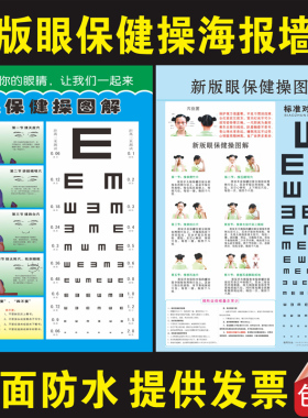 眼保健操视力表教学墙贴示意图