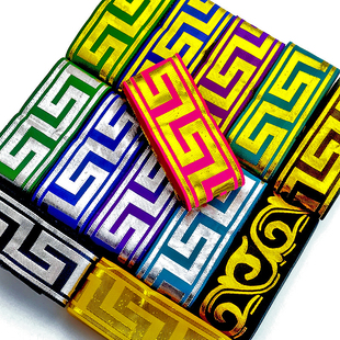 5厘米电脑提花亮线回纹少数民族彝族壮族蒙古族箱包手工DIY辅料花