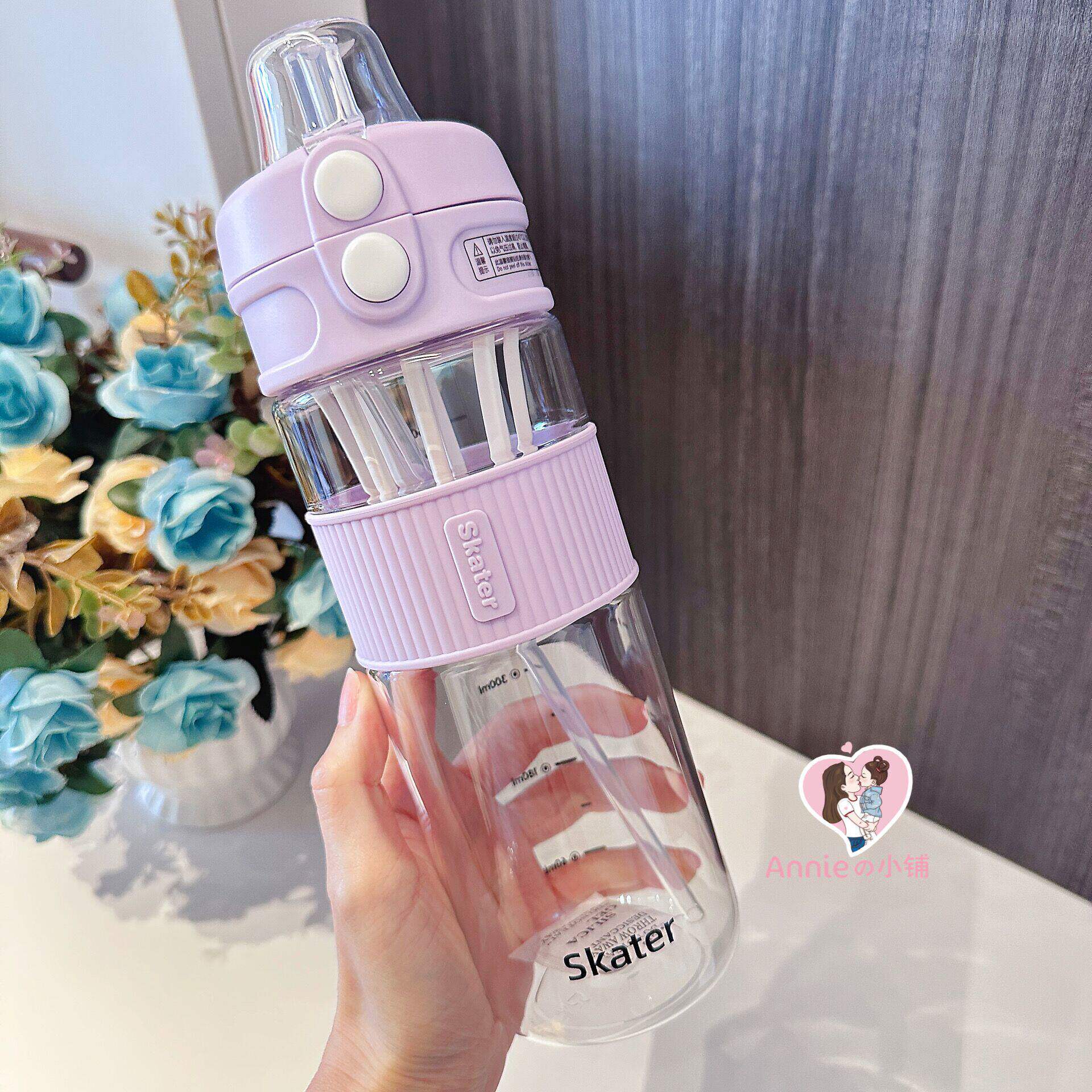 Skater塑料水瓶大容量水杯运动水壶健身吸管女生夏季耐高温1升