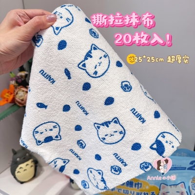 日本KAJITU厨房清洁油污抹布吸水不易沾油双层加厚洗碗布20抽