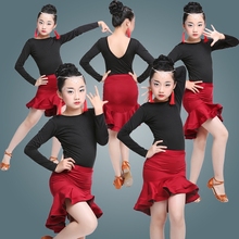 新款秋冬季儿童女童分体拉丁舞蹈服1