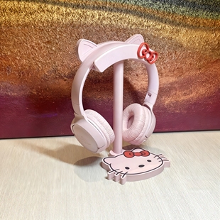 Hello Kitty头戴式游戏耳机支架女生电竞房电脑桌面摆件女友礼物