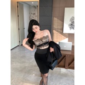 气质性感蕾丝背心微胖收腰修身 Bbabes 韩欲女主 显瘦纯欲短上衣