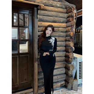 复古改良刺绣连衣裙斗篷外搭披肩真两件套 新中式 Bbabes 观庭落