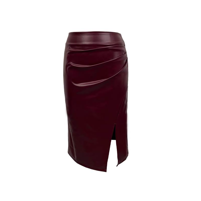 Babes【酒杯裙】大码OL复古高腰气质修身显瘦下摆开衩长款半身裙