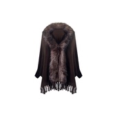 流苏斗篷披肩毛领披风纯色毛织外搭 Bbabes 压寨夫人 重磅400克