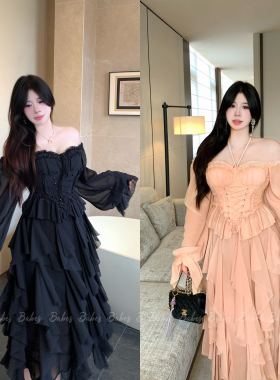 Babes【柔影涟漪】大码法式温柔风不规则荷叶边高腰显瘦半身裙女