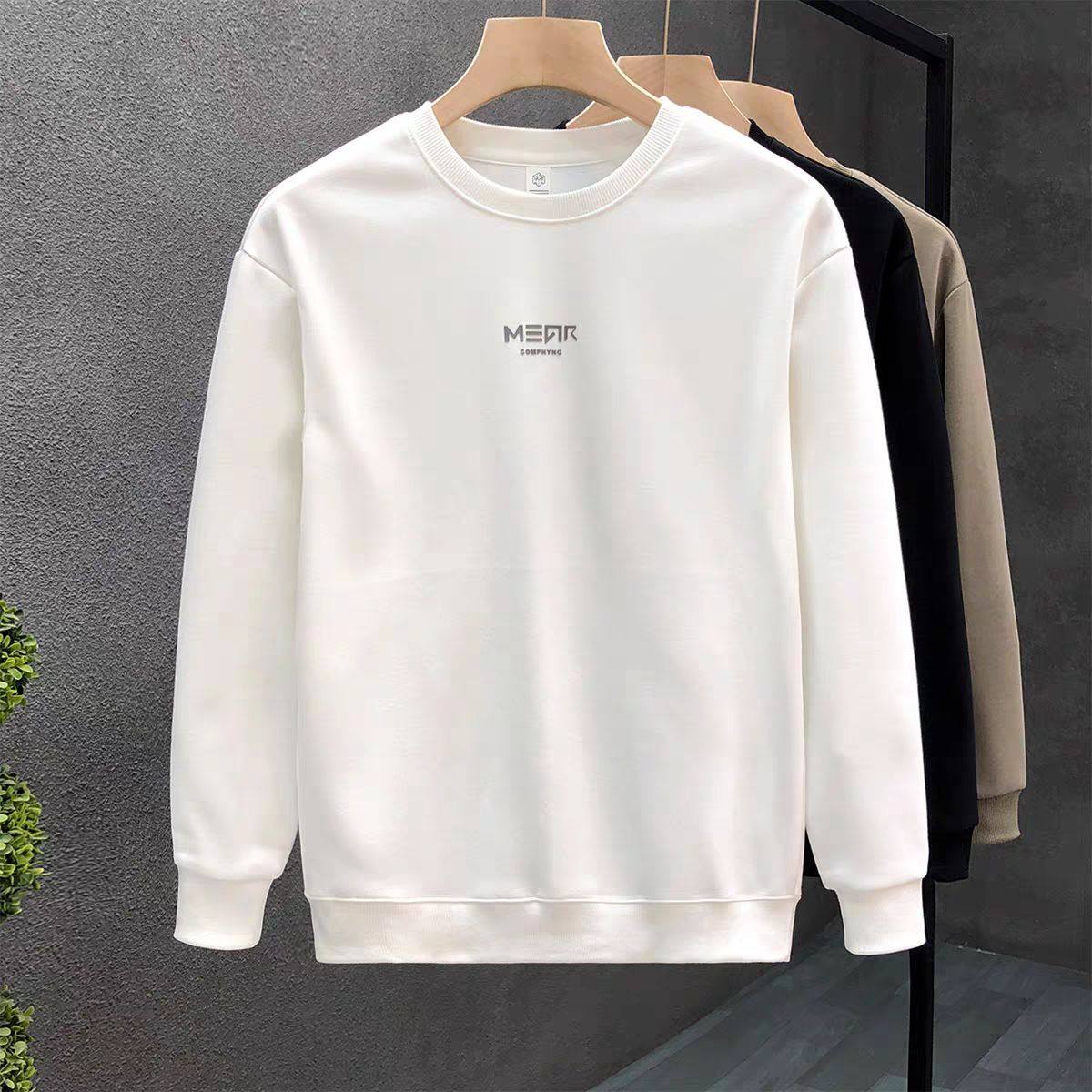 专柜品质白色卫衣男款潮牌套头圆领上衣2025秋冬季新款男士打底衫