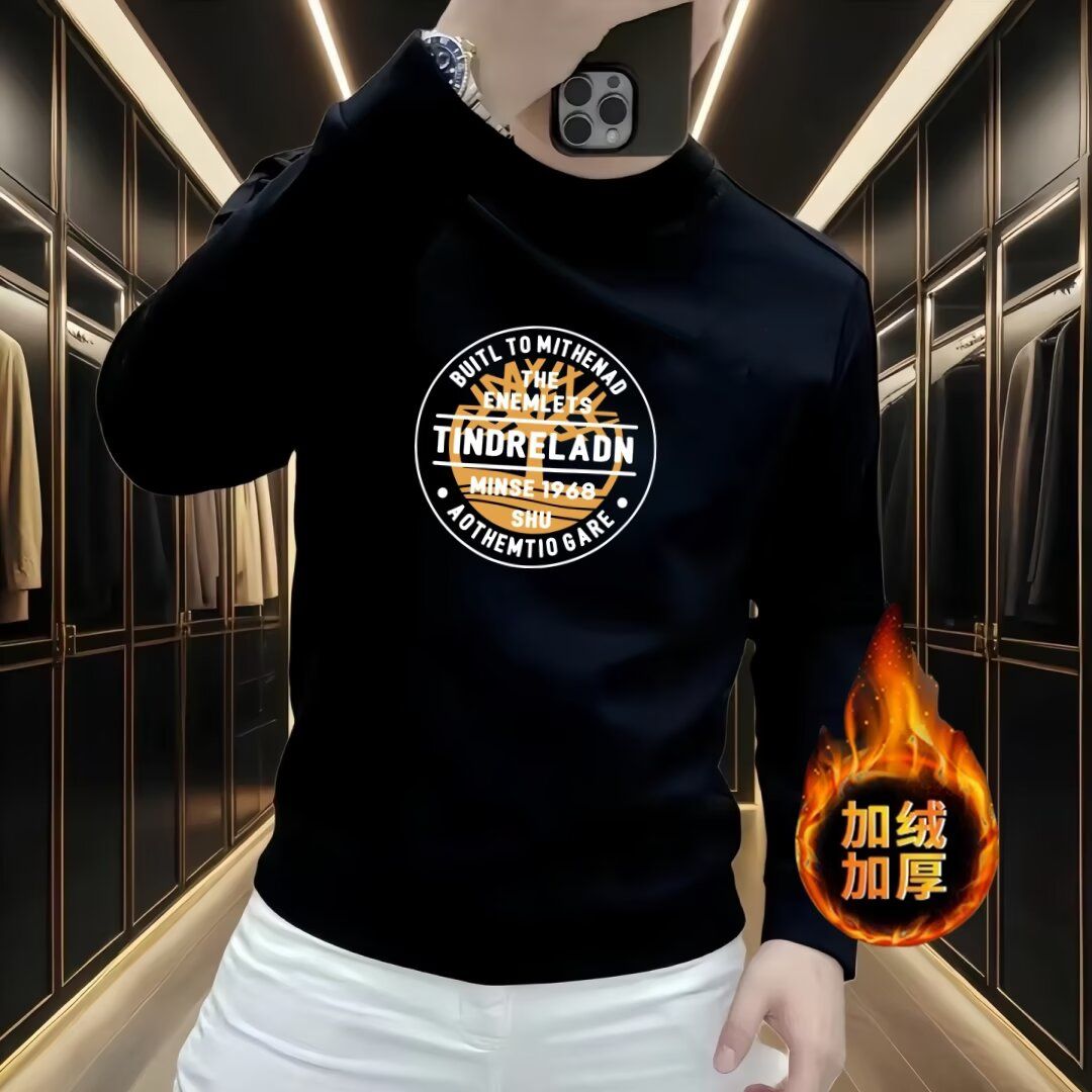 2025男长袖t恤秋季打底衫长袖纯棉秋季港风印花宽松潮流上衣