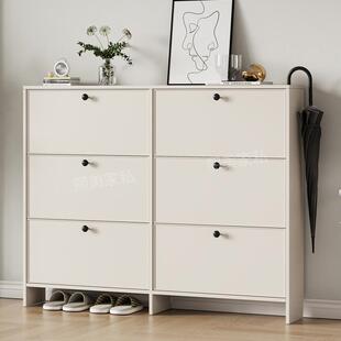 白色全铝合金鞋柜超薄翻斗式鞋厨家用户外门口防水防晒极窄可定制