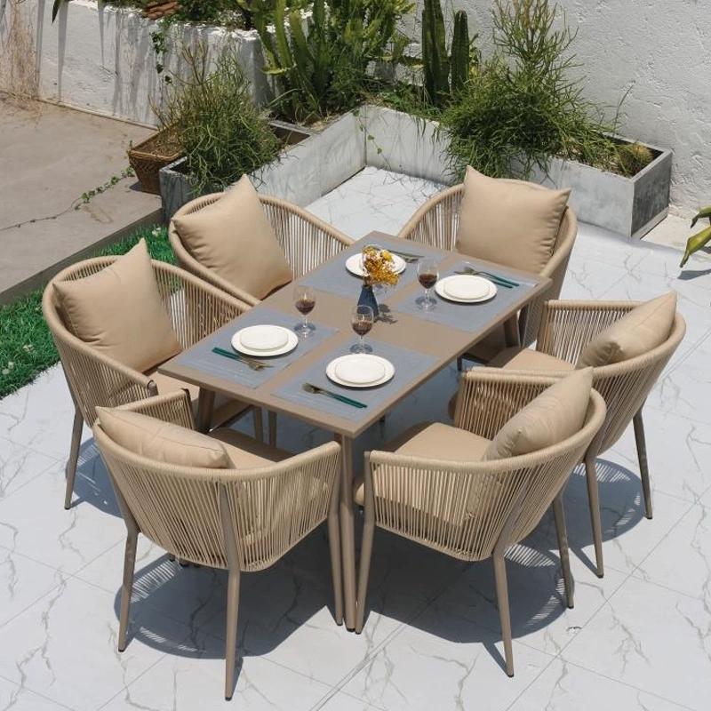 桌椅维娜轩仿藤防腐木桌椅北欧