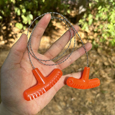 手拉线锯随身便携小钢丝锯户外绳锯荒野求生不锈钢锯野外生存用品