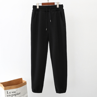 运动裤男春秋新款宽松大码冬加绒束脚卫裤男士夏季薄款休闲长裤子