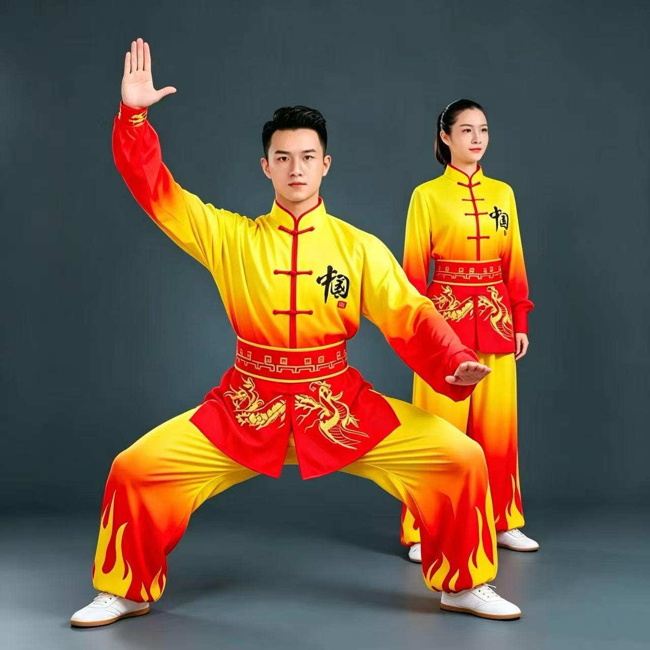秧歌服打鼓服新款舞龙舞狮太极武术练功服男女演出服腰鼓服表演服