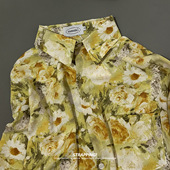 花衬衫 STRAPPING老式 油画黄色碎花短袖 男女夏威夷泰国复古日系