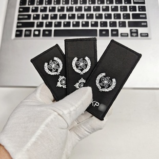 香港旅游纪念礼品背包贴黑色白线魔术贴3X9厘米HKP高级总司衣服贴