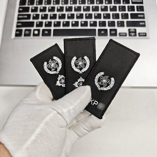 香港旅游纪念礼品背包贴黑色白线魔术贴3X9厘米HKP高级总司衣服贴