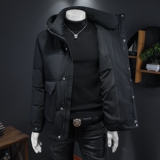 冬季新款白鸭绒连帽羽绒服男士潮流休闲外套钱塘6025Y100P280，男装羽绒服，钱塘6025
