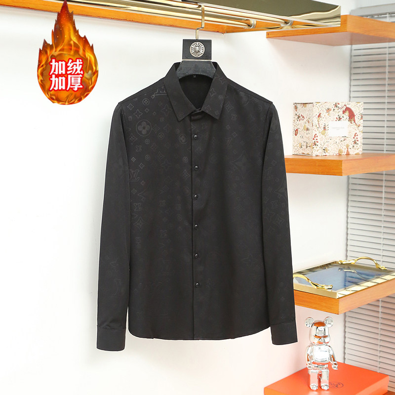 2022年秋冬季男士加绒加厚长袖衬衫828P85，男装衬衫，钱塘6025