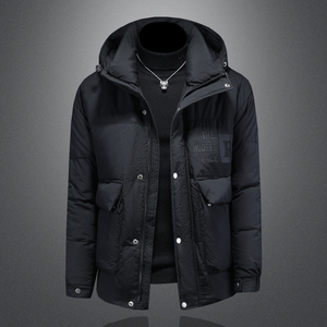 男士连帽羽绒服2024冬季新款白鸭绒潮流百搭保暖外套 Y100 P280，男装羽绒服，钱塘6025