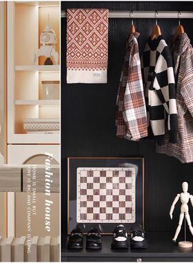 简约现代样板间儿童房男孩衣帽间衣柜衣服皮鞋组合道具摆件装饰品