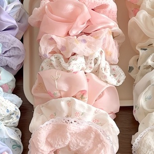 小碎花蕾丝花边大肠发圈韩版肥肠发圈蝴蝶结丝带头绳皮筋地摊
