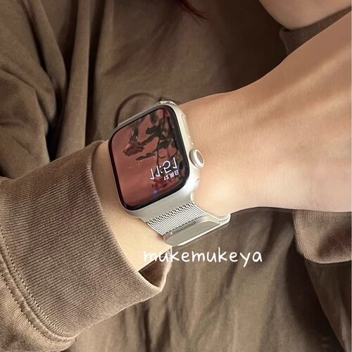 适用于苹果表带apple watch8金属智能手表带小众女手表带春夏新款